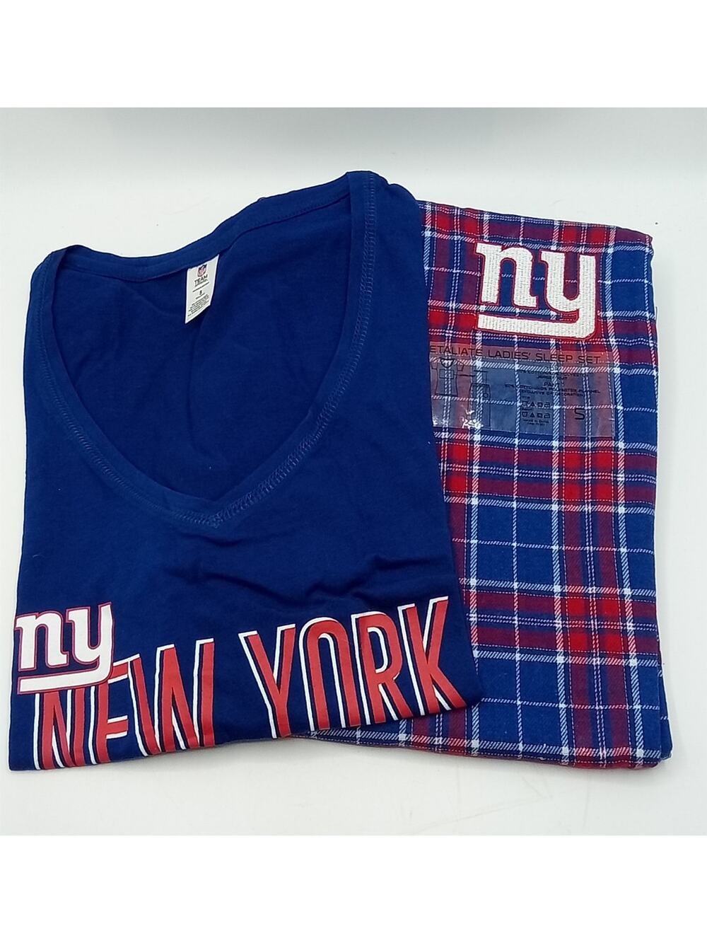 NY Giants NFL Team Apparel PJ Set SS Top + Pants Women's Small